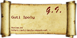Guti Ipoly névjegykártya